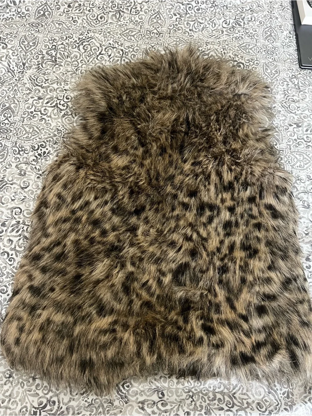 Michael Kors Leopard Faux Fur Vest - Brown/Black